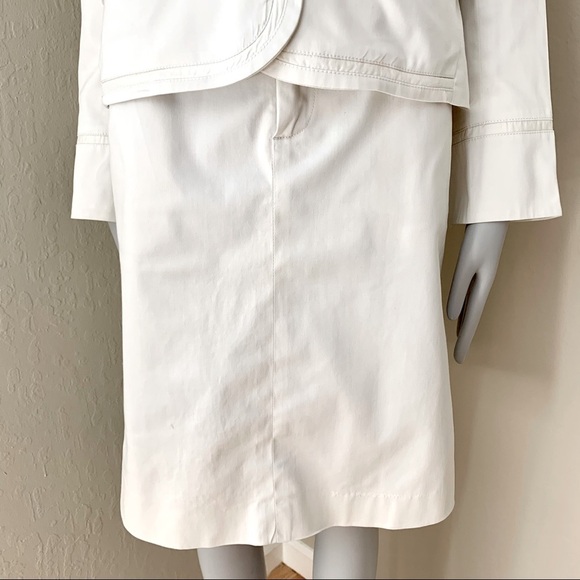 MARC BY MARC JACOBS Pencil Skirt With Pleats on Back 100% Cotton Sateen White - Picture 6 of 13